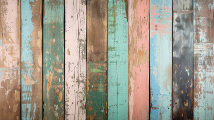 Colorful Wooden Slats-Rustic Background