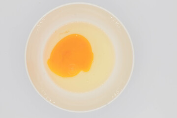 Fresh Chicken Eggs on white background.