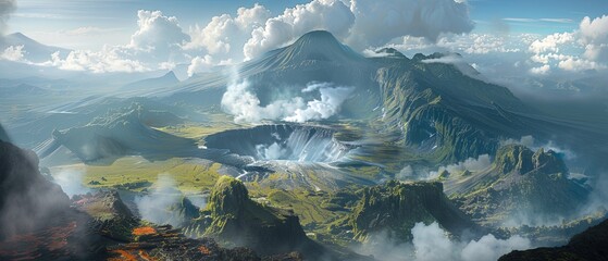 Aerial View of Clouds Over Mountain Range