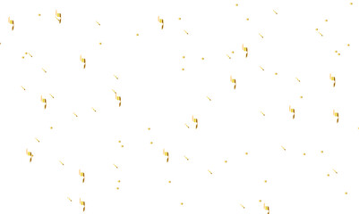 Doted and confetti golden glitter on transparent background. Shiny glittering dust. Gold glitter sparkle confetti that floats down falling