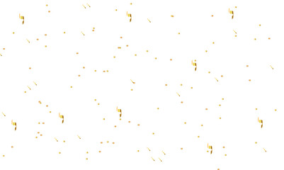 Doted and confetti golden glitter on transparent background. Shiny glittering dust. Gold glitter sparkle confetti that floats down falling