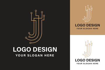 The vector of J alphabet  logo design collections for business