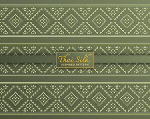 Seamless pattern background. Inspired by traditional North Eastern Thai silk pattern. Color in Green