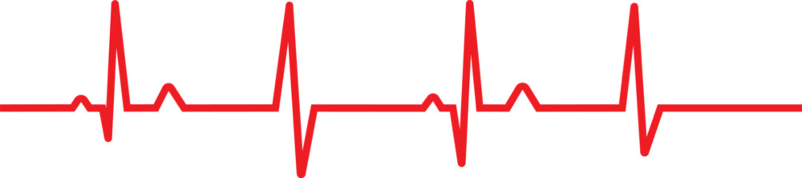 heart beat on ECG. Red heartbeat line icon. vector illustration. Pulse trace. EKG and Cardio symbol. Healthy and Medical concept. Vector illustration.	