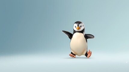 A dapper penguin in a tuxedo, elegantly skating on an ice rink while tuned in to classical music with sleek on-ear headphones