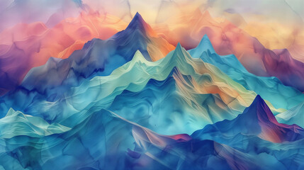 Abstract Artistic Texture Resembling Mountains and Valleys in Earthy Tones, Digital Painting Concept - obrazy, fototapety, plakaty