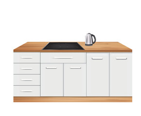 Lower kabinets kitchen. vector illustration