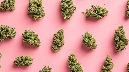 Fotobehang Cannabis Buds  Wallpaper Background © Alina Young