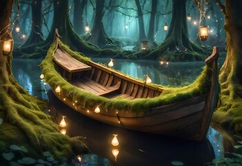 A boat in forest 