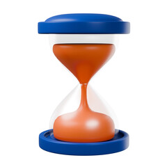 Hourglass isolated on transparent. 3d render