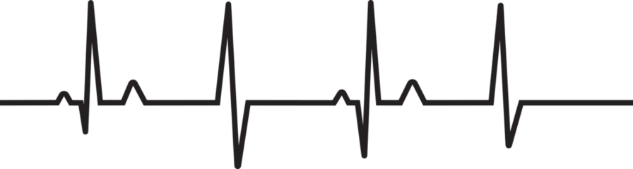 Foto op Canvas heart beat on ecg. Black heartbeat line icon. vector illustration. Pulse trace. EKG and Cardio symbol. Healthy and Medical concept. Vector illustration.  © MdMunna