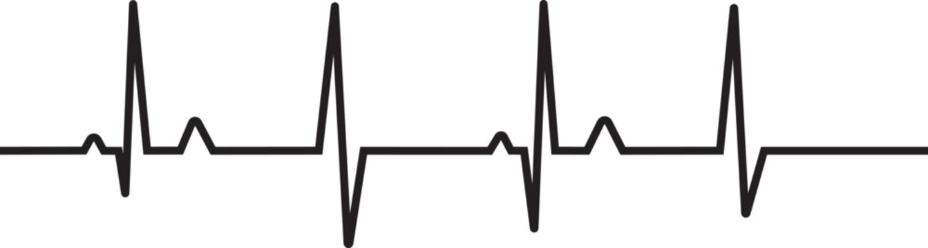 heart beat on ecg. Black heartbeat line icon. vector illustration. Pulse trace. EKG and Cardio symbol. Healthy and Medical concept. Vector illustration.	