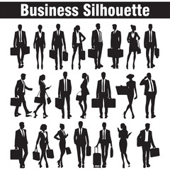  vector business people silhouettes pack