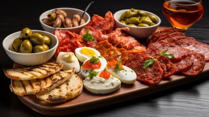 A plate of delectable tapas with a variety of flavors and textures