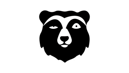 black and white dog/bear, bear funny face shape, bear with one eyebrow up