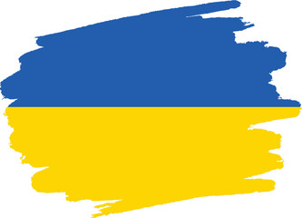 Ukraine flag painted with brush