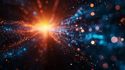 Obraz premium Abstract Cosmic Energy Burst. Vibrant abstract illustration of a cosmic energy explosion.