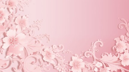 Fototapeta na wymiar A lacey damask pink background with ornate patterns