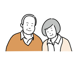 笑顔で並んでいる夫婦