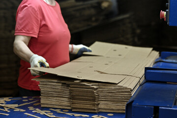 cardboard packaging box cardboard production labor business paper hands strong