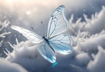 white butterfly on sky