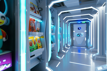 The Pantry of Tomorrow: Smart Packaging in a Futuristic Corridor