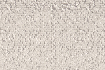 Close-up of a Weathered White Brick Wall with Peeling Paint
