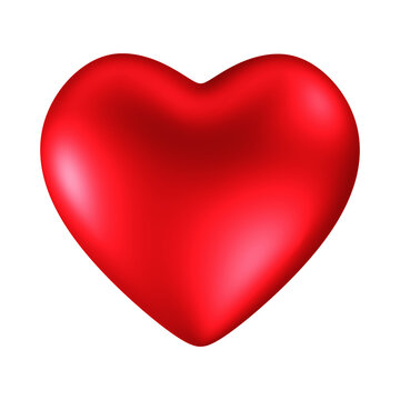 red heart, 3d floating valentines love heart, Hearts icons on isolated transparent PNG background