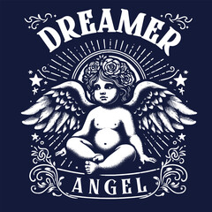 dreaner angel vector design t shirt