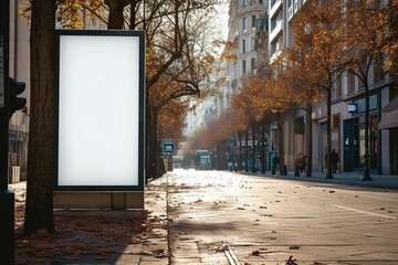 Vertical white blank billboard on_the_city