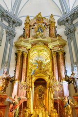 Fototapeta na wymiar Medieval religious saints on an altar inside the Saint John of God Church (Century XVIII) in Murcia, Spain 