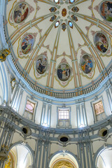 Obraz premium Dome or cupola inside the Saint John of God Church (Century XVIII), Murcia, Spain