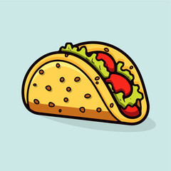 tasty taco fast food icon vector