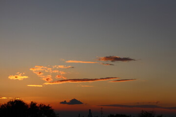 秋の空　夕焼け