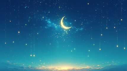 Obraz na płótnie Canvas sky with moon. Happy Ramadan