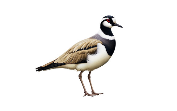Avian Lapwing Beauty Isolated on Transparent Background PNG.