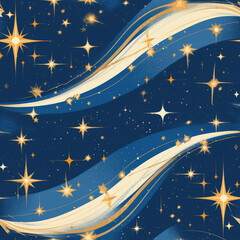 Naklejka premium universe, stars night sky as background on a seamless tile, ai generated