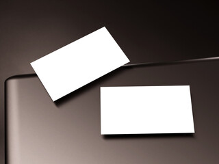 Business card mockup template on dark background