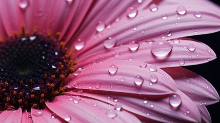 Obraz premium Hyper zoom closeup of a raindrop on a flower petal
