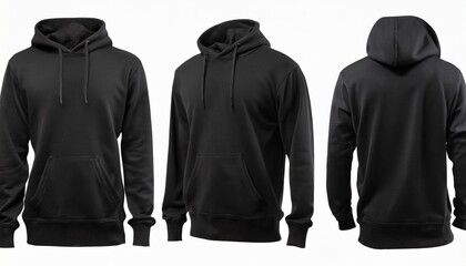 black sweater template sweatshirt long sleeve with clipping path hoody for design mockup for print...