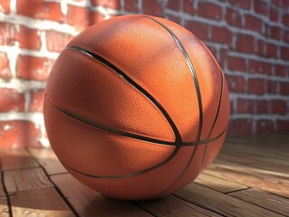 basketball ball on wood