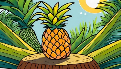 pineapple fruit clipart cartoon