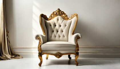 luxurious armchair on white