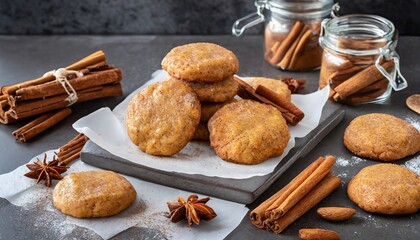 Fototapeta na wymiar cinnamon snickerdoodle cookies