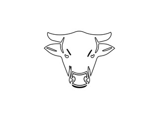 head of a cow make with line