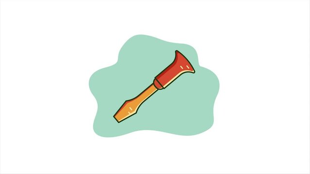 animated of chisel motion graphic design, carpentry tool icon