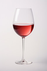 A glass of wine on white background.