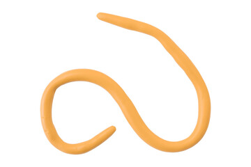 Orange plasticine isolated on transparent background.