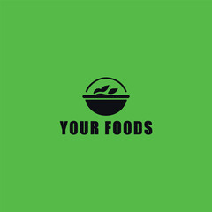 Food logo design on green background