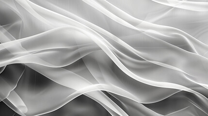 Elegant White Fabric Texture, Detailed Close-up of Soft Drapery Material
